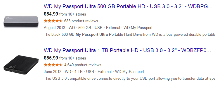 Difference between 500Gb and 1Tb