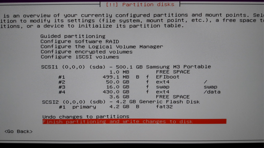 Ubuntu Server Partitioning Screen